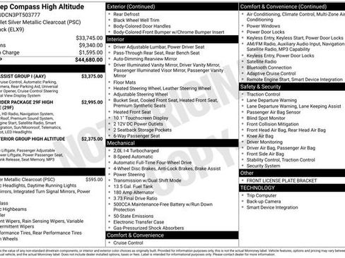 Used 2023 Jeep Compass High Altitude w/ Driver Assist Group I AWD/4WD image 50