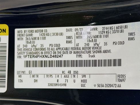 Used 2022 Ford Ranger Lariat w/ Equipment Group 501A High image 31