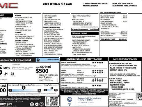 Used 2023 GMC Terrain SLE w/ Driver Convenience Package AWD/4WD image 38