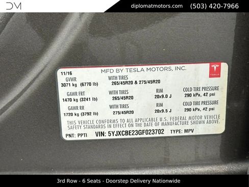 Used 2016 Tesla Model X 75D image 49