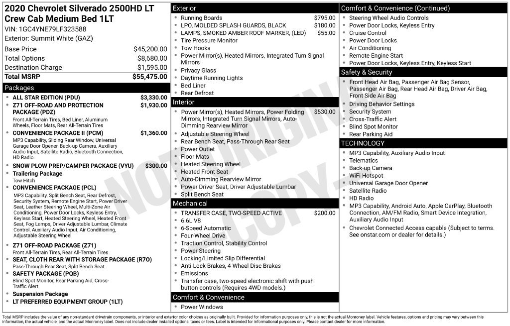 Used 2020 Chevrolet Silverado 2500 LT w/ All Star Edition AWD/4WD image 6