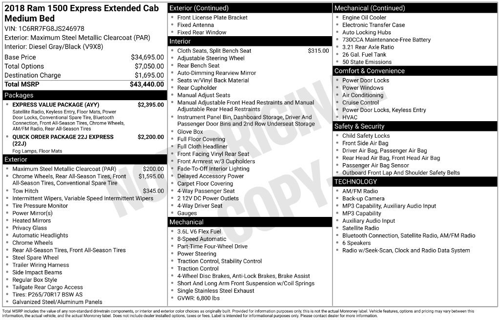 Used 2018 RAM 1500 Express w/ Express Value Package AWD/4WD image 33
