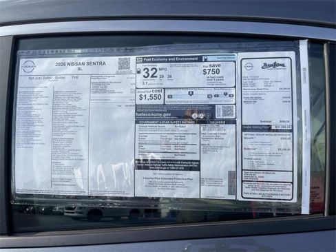 New 2026 Nissan Sentra SL w/ Floor Mat Package image 14