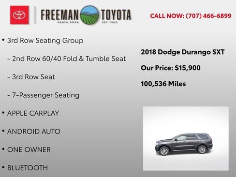 Used 2018 Dodge Durango SXT w/ Quick Order Package 2BB image 10