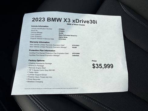 Used 2023 BMW X3 xDrive30i w/ Premium Package AWD/4WD image 4