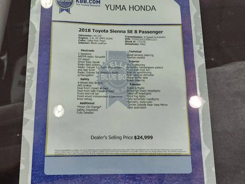 Used 2018 Toyota Sienna SE FWD image 15