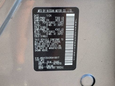 Used 2024 Nissan Armada Platinum w/ Captain's Chairs Package RWD image 31