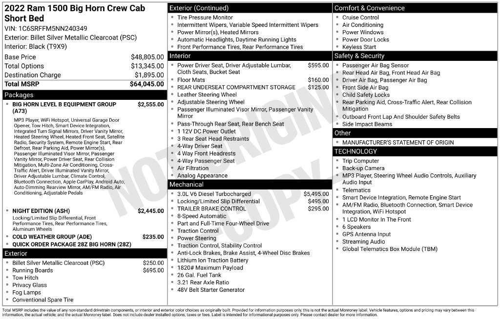 Certified 2022 RAM 1500 Big Horn AWD/4WD image 43