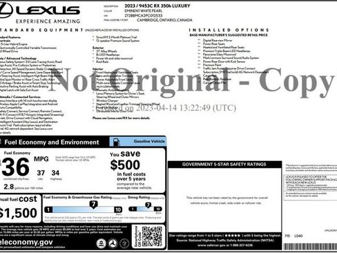 Certified 2023 Lexus RX 350 AWD/4WD image 3