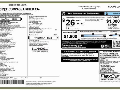 New 2026 Jeep Compass Limited image 2