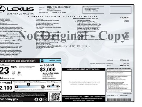 Used 2020 Lexus RC 350 F Sport w/ Accessory Package 2 image 4