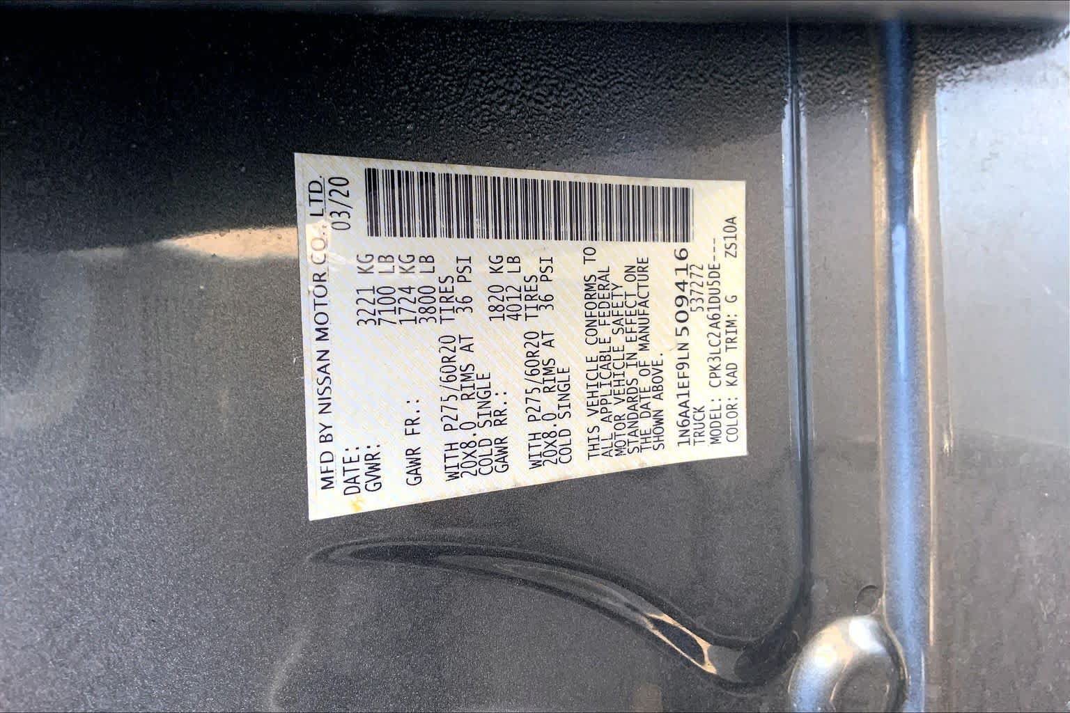 Used 2020 Nissan Titan SV w/ SV Convenience Package RWD image 20