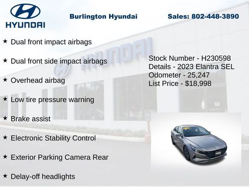 Certified 2023 Hyundai Elantra SEL w/ Cargo Package image 15