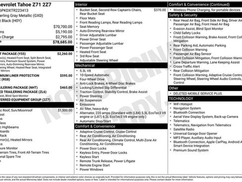 Used 2026 Chevrolet Tahoe Z71 w/ Comfort Package AWD/4WD image 3