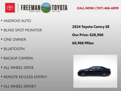 Used 2024 Toyota Camry SE w/ Cold Weather Package AWD/4WD image 9