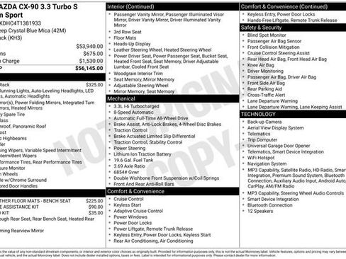 New 2026 MAZDA CX-90 3.3 Turbo S w/ Premium Package AWD/4WD image 27