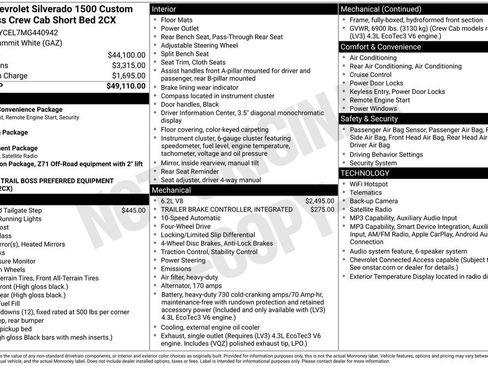 Used 2021 Chevrolet Silverado 1500 Custom Trail Boss AWD/4WD image 7