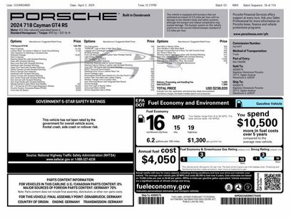 Used 2024 Porsche 718 Cayman GT4 RS