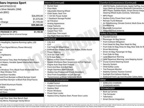 New 2026 Subaru Impreza 2.0i Sport w/ Popular Package #1 AWD/4WD image 5