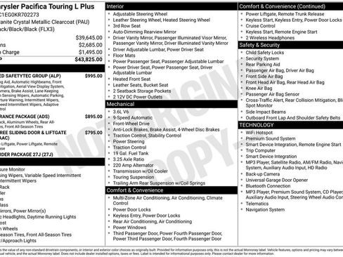 Used 2019 Chrysler Pacifica Touring-L Plus w/ Advanced Safetytec Group FWD image 2