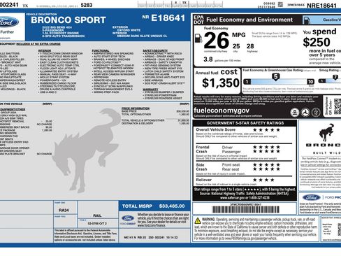 Used 2022 Ford Bronco Sport Big Bend w/ Convenience Package AWD/4WD image 3