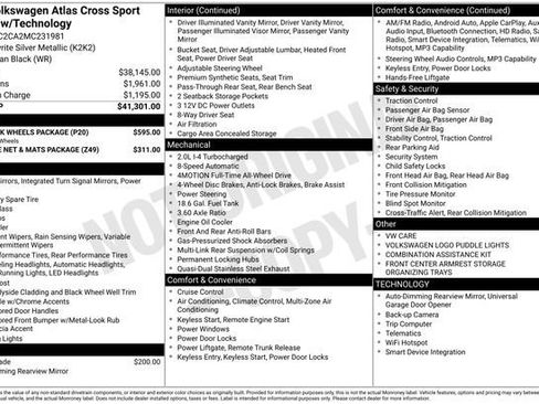Used 2021 Volkswagen Atlas Cross Sport SE w/ 20" Black Wheels Package AWD/4WD image 2
