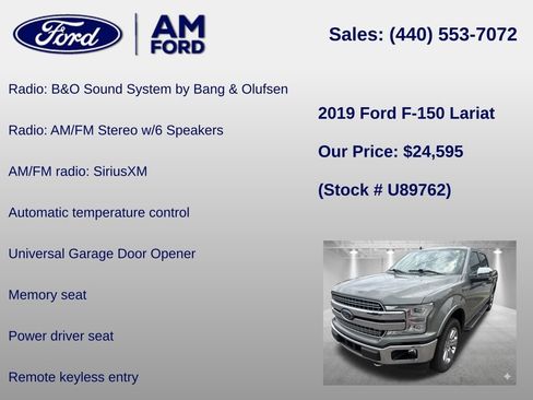 Certified 2019 Ford F150 Lariat w/ Equipment Group 502A Luxury AWD/4WD image 30