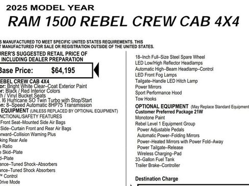 Used 2025 RAM 1500 Rebel w/ Rebel Level 1 Equipment Group AWD/4WD image 27