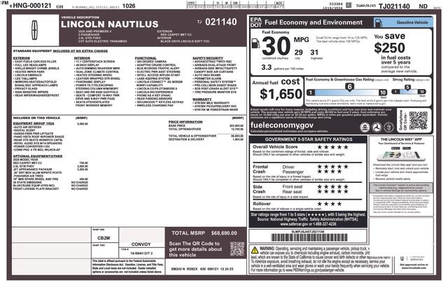 New 2026 Lincoln Nautilus Premier w/ Equipment Group 102A AWD/4WD image 32