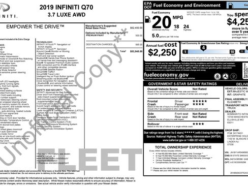 Used 2019 INFINITI Q70 Luxe image 3