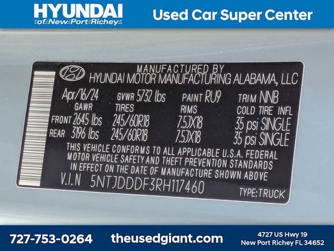 Certified 2024 Hyundai Santa Cruz XRT AWD/4WD image 38