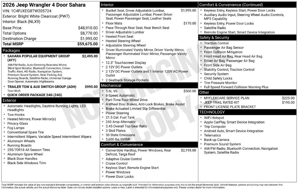 New 2026 Jeep Wrangler Unlimited Sahara AWD/4WD image 6