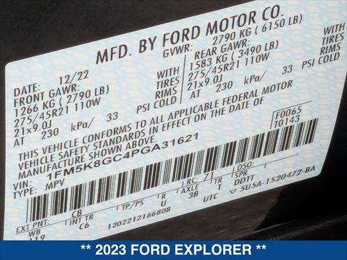 Certified 2023 Ford Explorer ST w/ Equipment Group 401A image 24