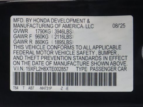 New 2026 Honda Civic Sport image 27