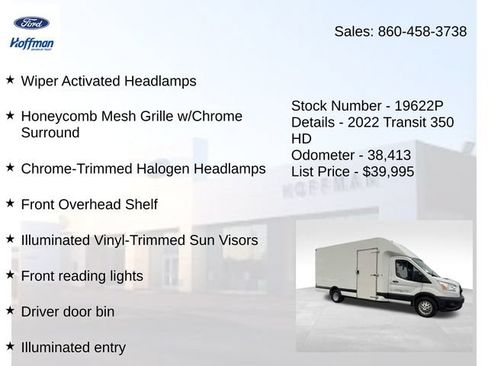 Used 2022 Ford Transit 350 Low Roof DRW w/ Interior Upgrade Package RWD image 15