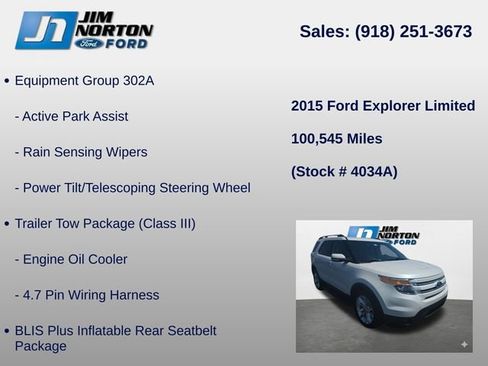 Used 2015 Ford Explorer Limited w/ Equipment Group 302A AWD/4WD image 12