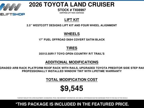 Used 2026 Toyota Land Cruiser w/ Premium Package image 2
