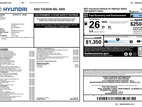 Used 2022 Hyundai Tucson SEL AWD/4WD image 53