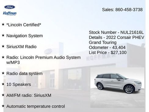 Certified 2022 Lincoln Corsair Grand Touring AWD/4WD image 10