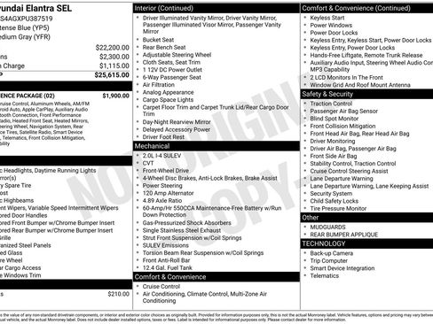 Used 2023 Hyundai Elantra SEL w/ Convenience Package FWD image 64