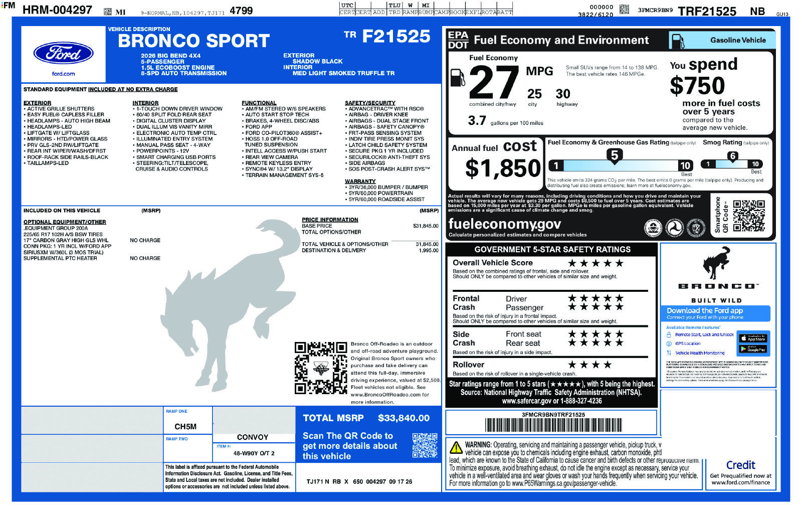 New 2026 Ford Bronco Sport Big Bend AWD/4WD image 5
