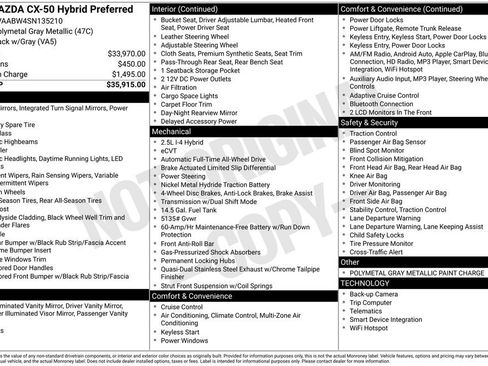 Used 2025 MAZDA CX-50 2.5 Hybrid w/ Preferred Pkg image 5