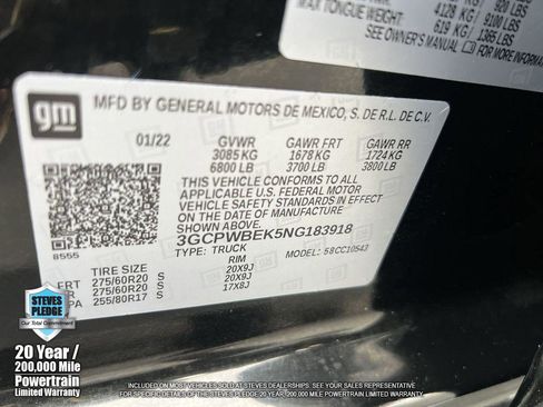 Used 2022 Chevrolet Silverado 1500 Custom w/ LPO, Dark Essentials Package image 35