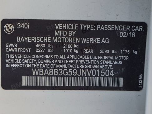Used 2018 BMW 340i Sedan w/ Premium Package RWD image 32