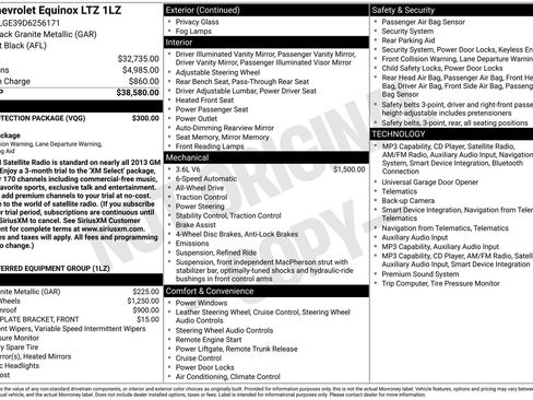 Used 2013 Chevrolet Equinox LTZ w/ LPO, Protection Package AWD/4WD image 7
