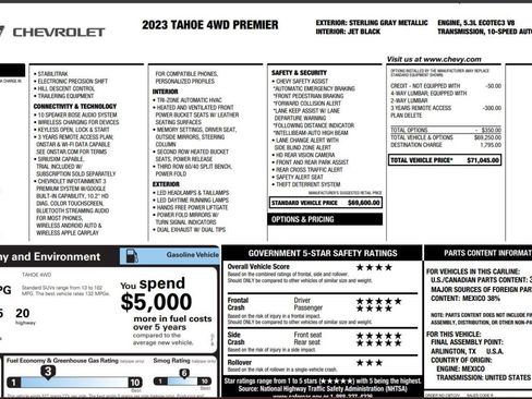 Used 2023 Chevrolet Tahoe Premier AWD/4WD image 4