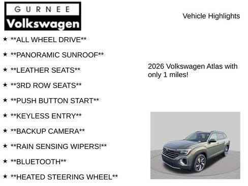 New 2026 Volkswagen Atlas SE AWD/4WD image 7