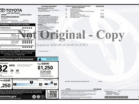 Used 2020 Toyota Camry LE w/ Convenience Package FWD image 21