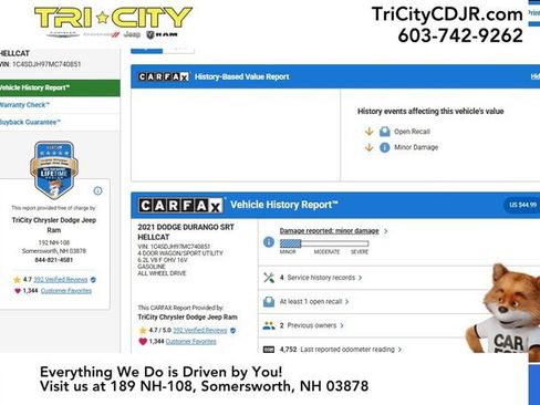 Used 2021 Dodge Durango SRT Hellcat w/ Technology Group image 2