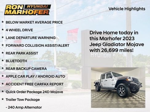 Used 2023 Jeep Gladiator Mojave w/ Trailer Tow Package AWD/4WD image 15
